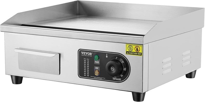 1700W Commercial Electric Griddle 18in Stainless Steel Flat Top Adjustable Temp8