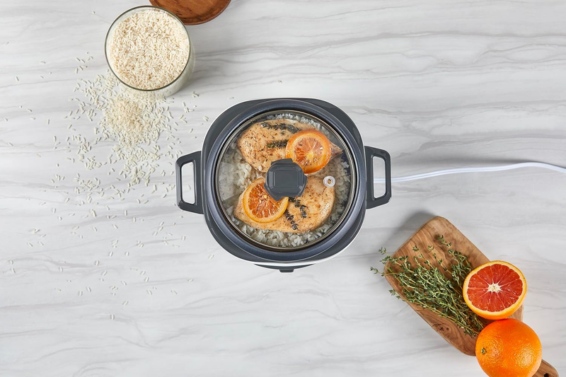 Rice Cooker 6-Cup (Cooked) with Steaming Basket, Removable Non-Stick Bowl, White10