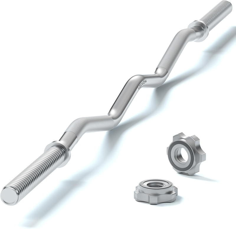 47" EZ Curl Bar for Weight Lifting, 220Lb Capacity, Home & Gym Use0