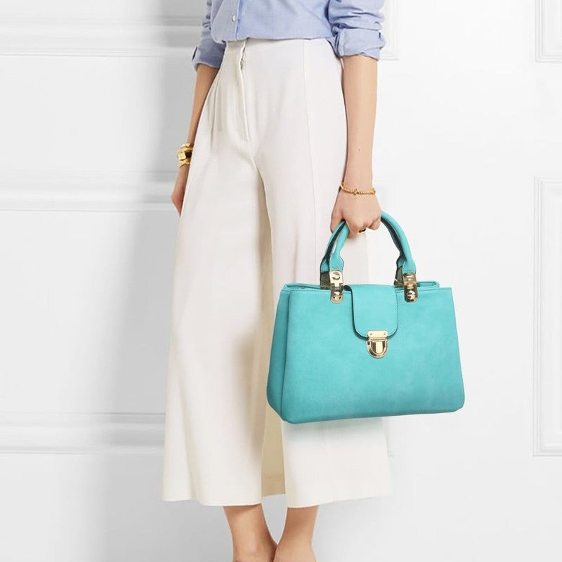 Women Satchel Handbag Vegan Leather Top Handle Medium Tote Shoulder Bag1