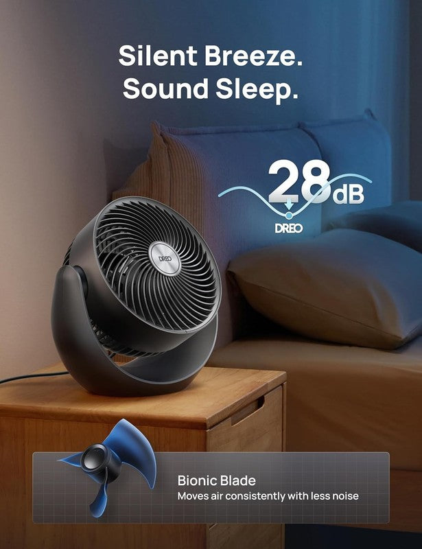 Fan for Bedroom, Table Air Circulator for Whole Room, 11 Inch, 40Ft Strong Airfl4