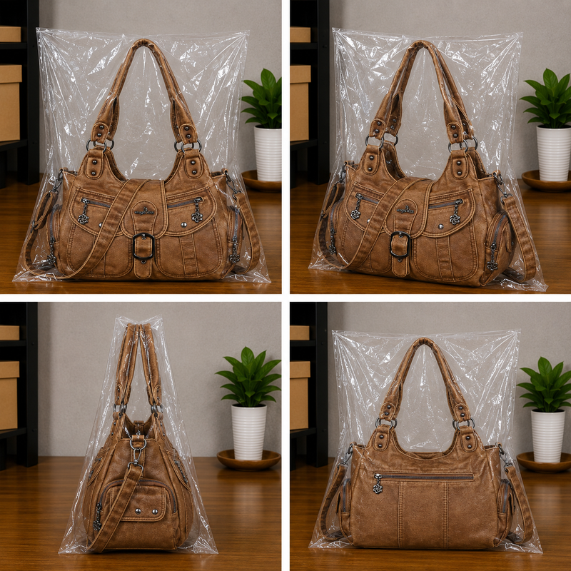 Women's Vegan Leather Hobo Shoulder Tote Crossbody Purse0