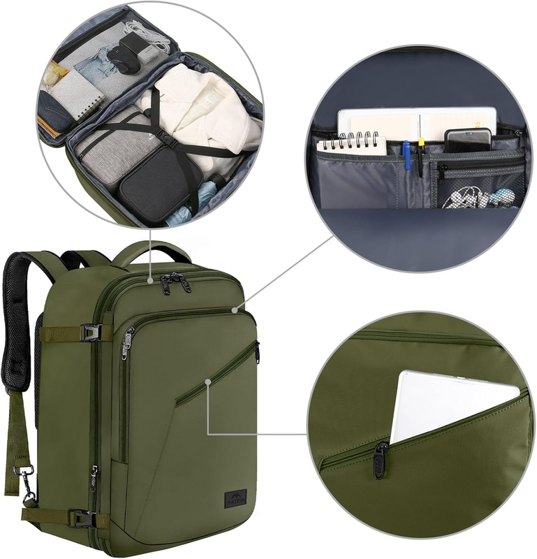 Lightweight Carry On Travel Backpack Expandable Trolley Sleeve Green7
