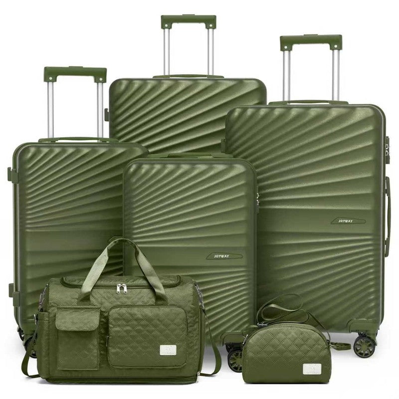 4 Piece Hardshell Luggage Set Spinner Wheels TSA Lock Lightweight Durable Green1