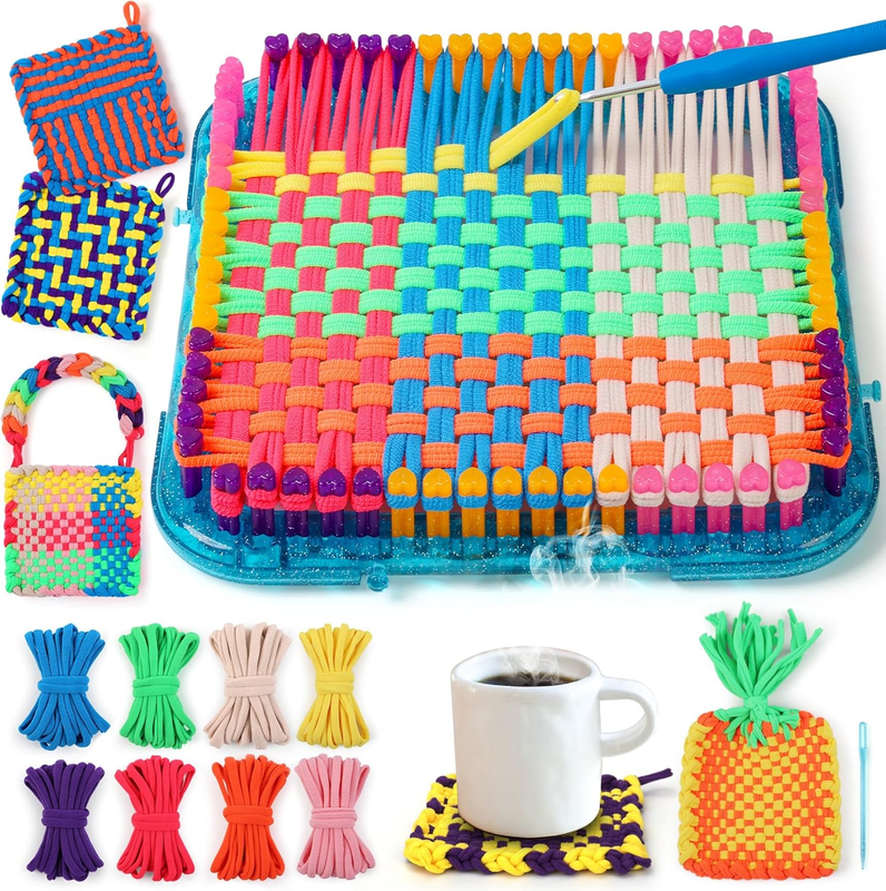 Weaving Loom Kit Toys, DIY Arts and Crafts for Kids and Adults, Ideal Gifts for 0