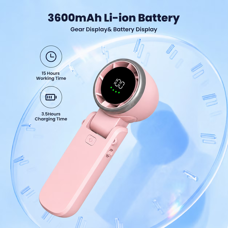 Portable Fan, 15H 100 Speeds 3600Mah Small Fan for Indoor Outdoor Gifts for Wome1