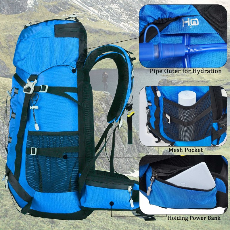 60L Travel Hiking Camping Backpack with Rain Cover, Backpack Water Resistant,Cli2
