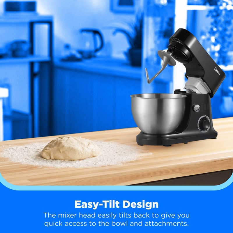 5 Quart Black Cake Mixer with Stand, 300W Multifunction Electric Food Mixer with3