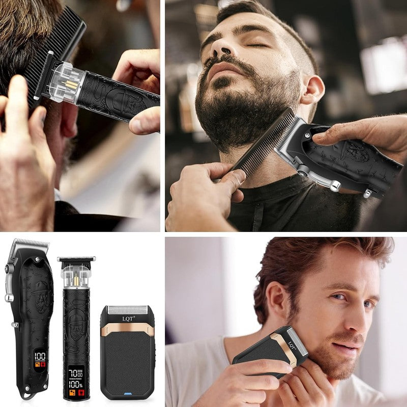 Cordless Hair Clipper Set for Men - Grooming Kit & Beard Trimmer (Black)5