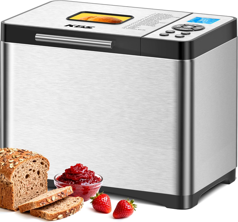 19-in-1 Bread Maker 2LB w/ Ceramic Pan Gluten Free Timer Steel9