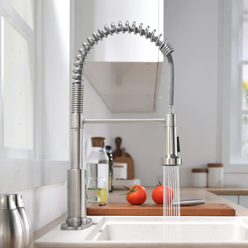 Kitchen Faucet Pull Down Sprayer Brushed Nickel 1 3 Hole Dual Function6