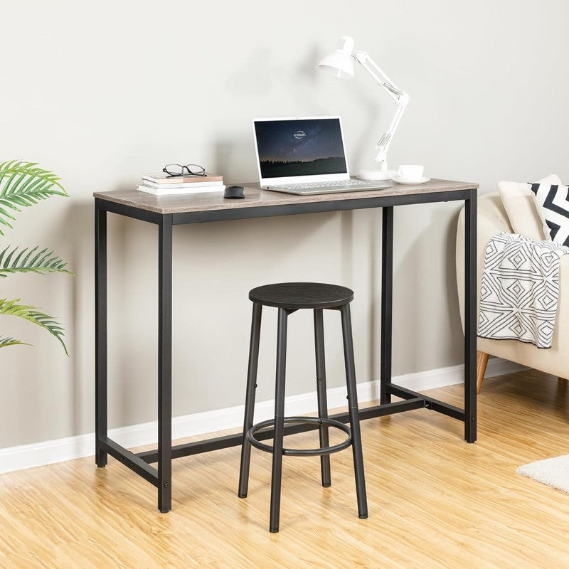 Set of 2 Bar Stools Round Kitchen Chairs with Footrest Black6