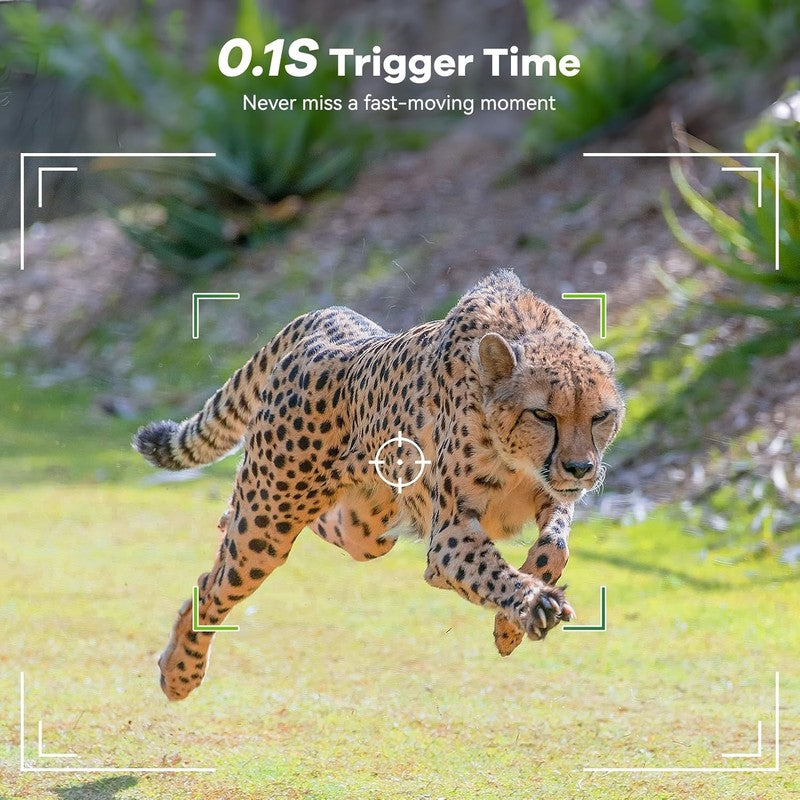 Trail Camera 48MP 4K Game Cam 8 Batteries 32GB WiFi Bluetooth Night Vision IP664