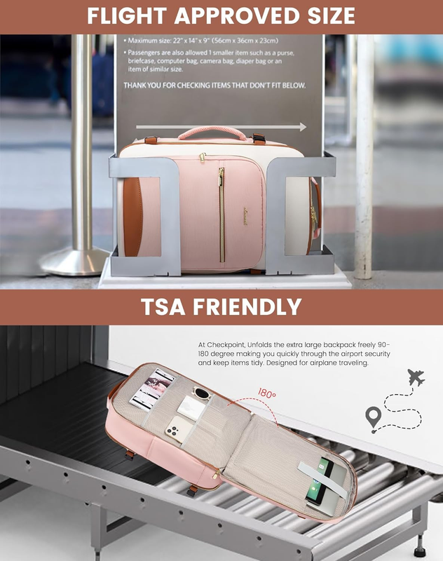 40L Travel Backpack Carry On TSA Approved 17in Laptop Packing Cubes3