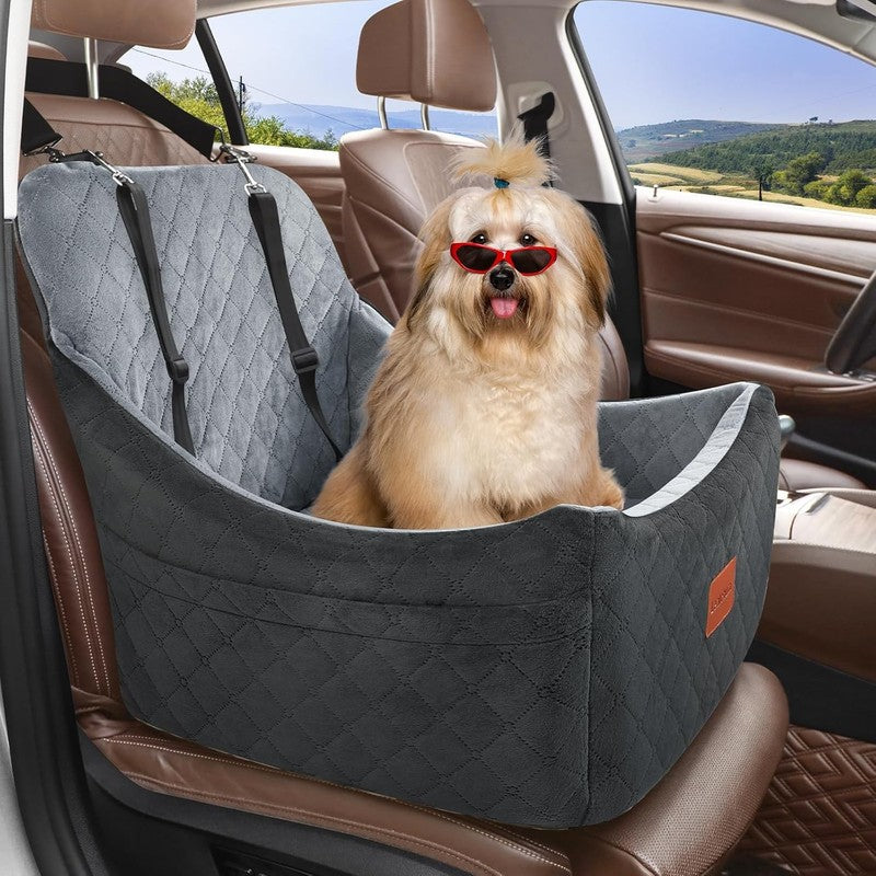 Dog Car Seat up to 35lbs Washable Memory Foam Anti Slip Black/Grey Medium3