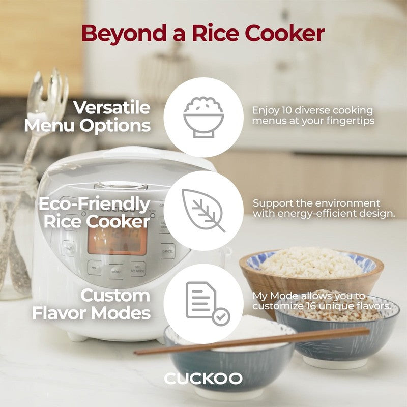 Rice Cooker & Warmer 12 Cup Smart Fuzzy Logic Nonstick Inner Pot White and Gray 6