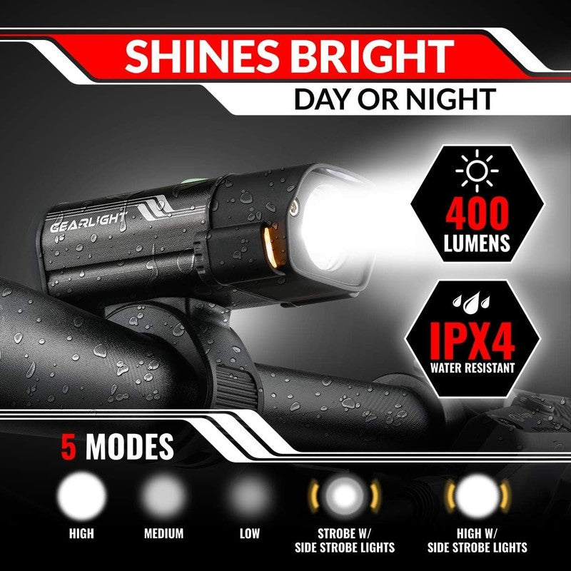 Rechargeable Bike Light Set Front & Rear Powerful Night Riding Safety Lights2