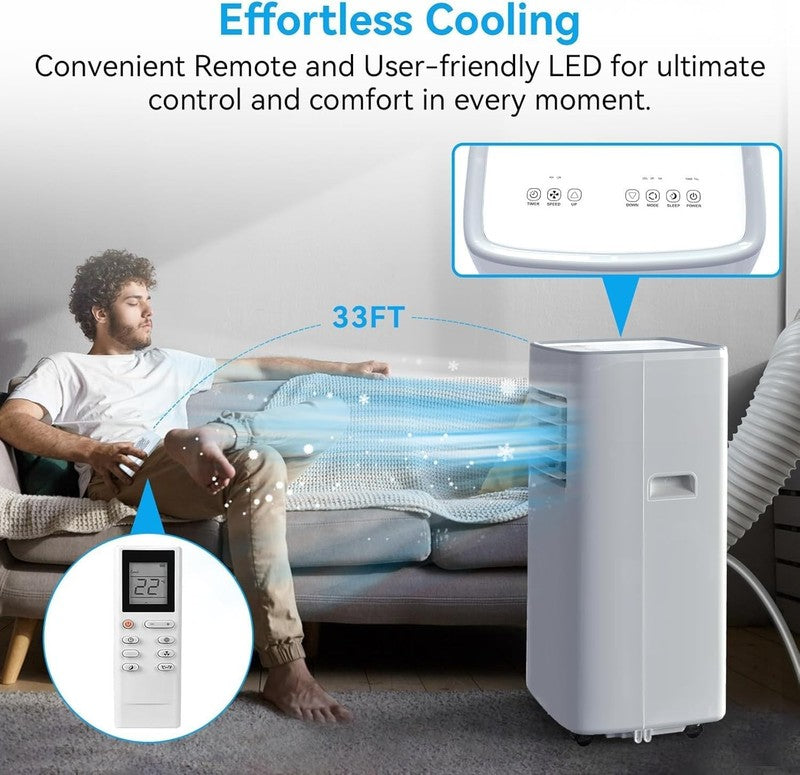 8500 BTU Portable Air Conditioner 3-in-1 AC Unit Remote White2