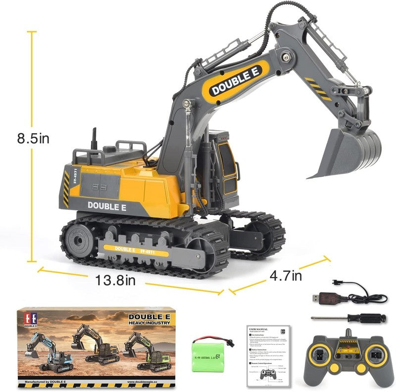 Remote Control Excavator Toy Gray Hydraulic RC Construction Vehicle for Kids3