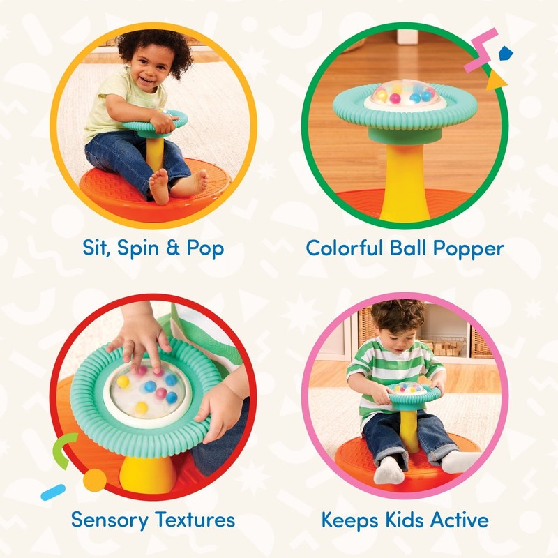 Twist & Spin Activity Toy 3 Pieces with Ball Popper, Toddler 18 Months and Presc1