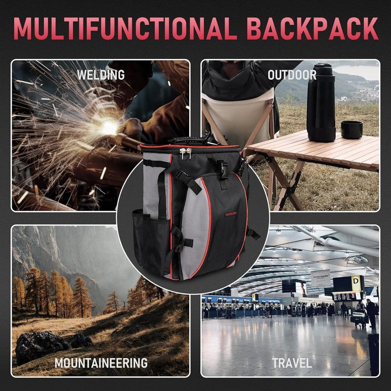 Welding Backpack, Large Capacity Professional Welding Tool Bag with Helmetcatch,5