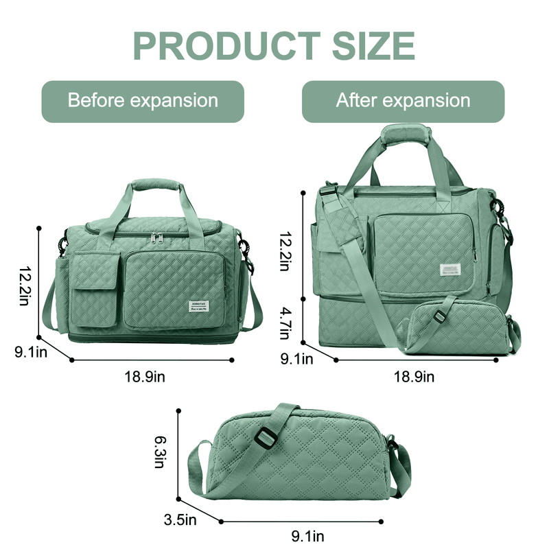 Travel Duffle Bag Weekender Bags for Women with Shoe Compartment Carry on Overni3