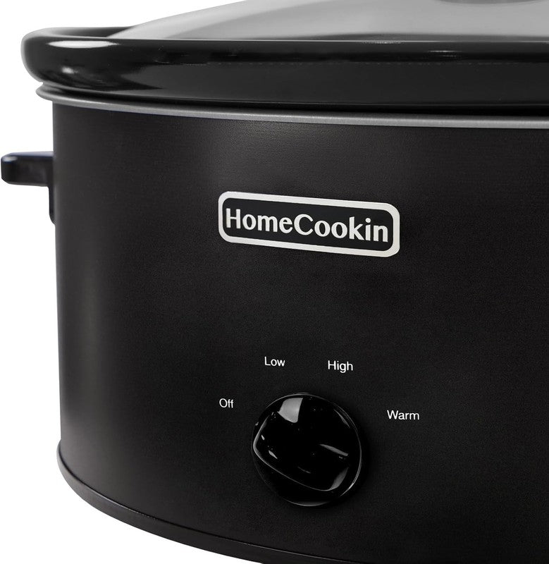 8Qt Slow Cooker Oval Manual Pot 3 Settings Black Stainless Steel1