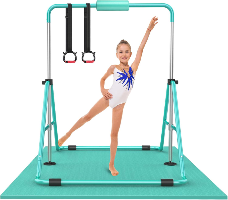 Kids Gymnastic Bars Adjustable Height Folding Training Kip Bar Expandable Home9