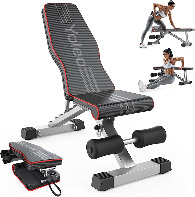 Yoleo Adjustable Weight Bench for Full Body Workout; Foldable Bench Press Bench0