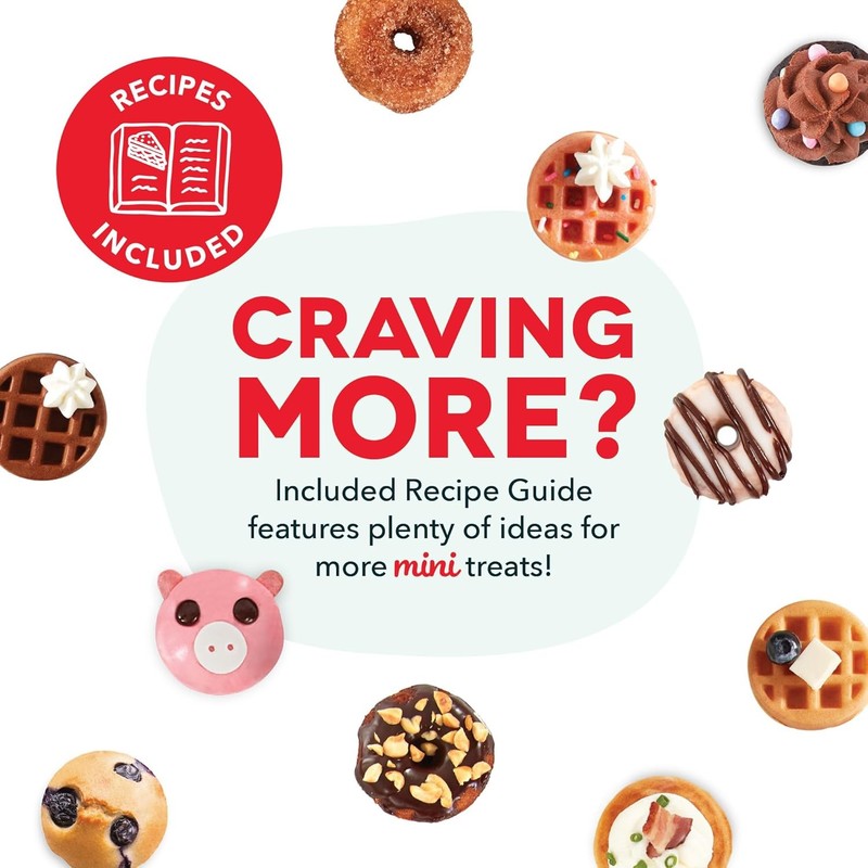 Treat Maker System, Mini Donuts, Waffle Bites, Mini Cupcakes - Cream5