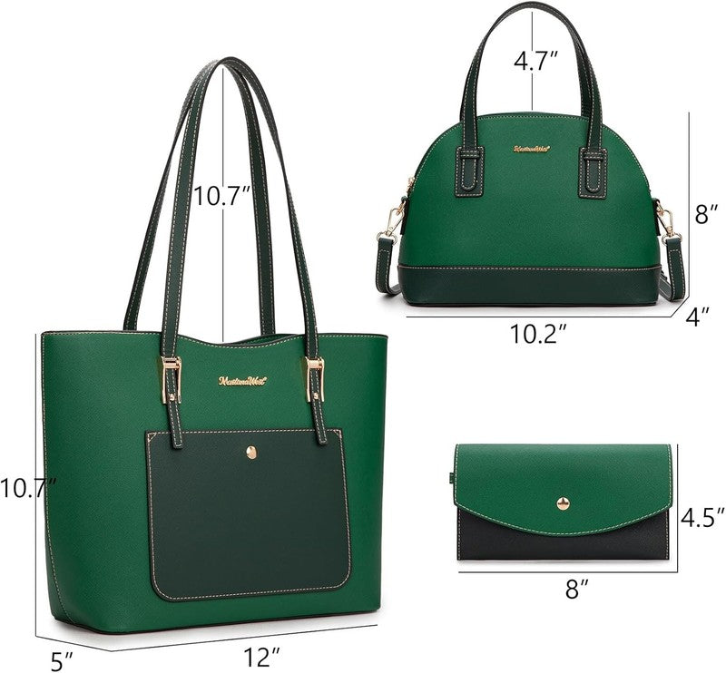 3PCS Purses for Women Tote Bag and Wallet Set Shoulder Satchel Handbags3