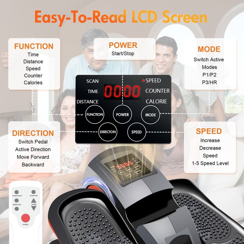 Under Desk Elliptical for Seniors - Remote Control, 12 Speed Exerciser10