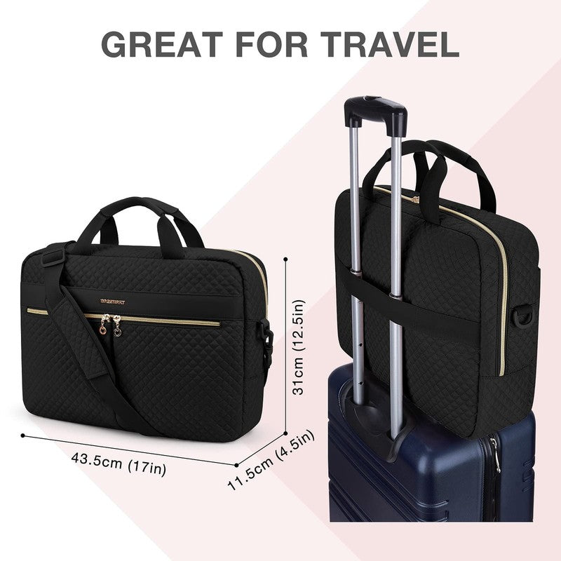 17.3 Inch Laptop Briefcase Messenger Bag Business Work Travel Shoulder Bag Black2