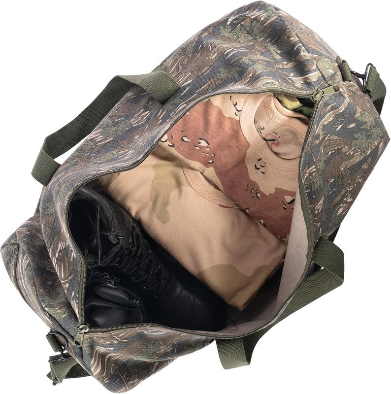 Heavy-Duty Canvas Shoulder Duffle Bag - Rugged Travel Gym Gear Equipment Bag7
