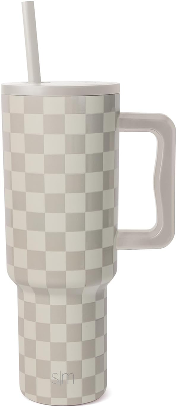 40oz Trek Stainless Steel Tumbler Cup Holder Friendly Travel Mug Checkmate11