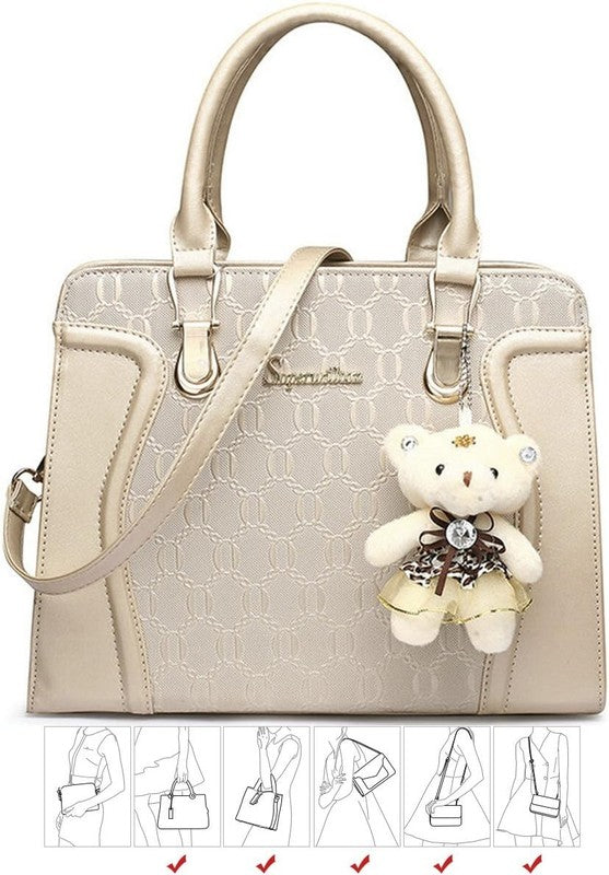 Women'S Fashion Handbags Tote Bags Shoulder Bag Top Handle Satchel Purse Set 4Pc5