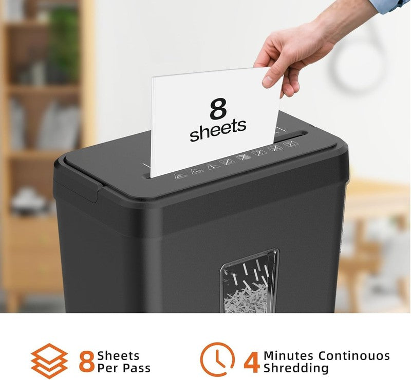 8 Sheet Cross Cut Paper Shredder P 4 4.2Gal Credit Card Home Office Portable1
