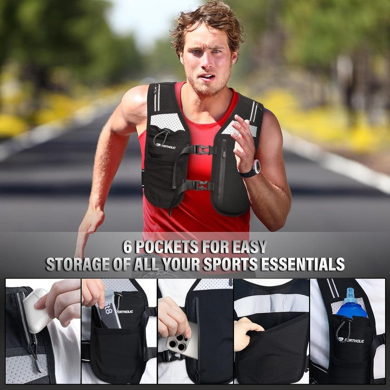 Running Vest for Women Men with 500Ml/17Oz Water Bottle |Adjustable Hydration Ve4