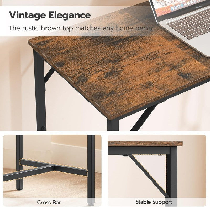 Bar Table with Charging Station High Top Counter Pub Table Rustic Brown/Black7