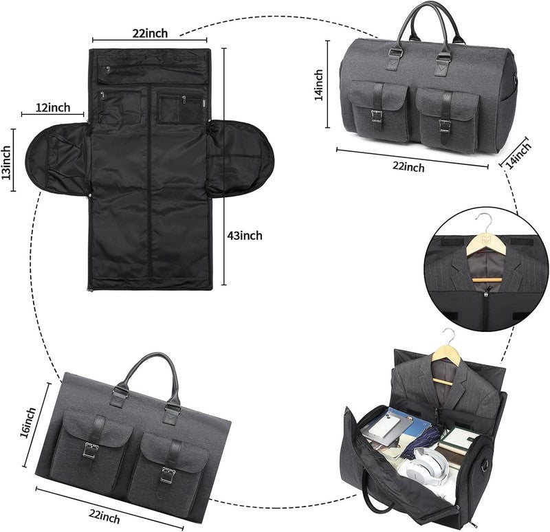 2in1 Garment Duffle Bag Hanging Suit Travel Carry On Business Men Women1