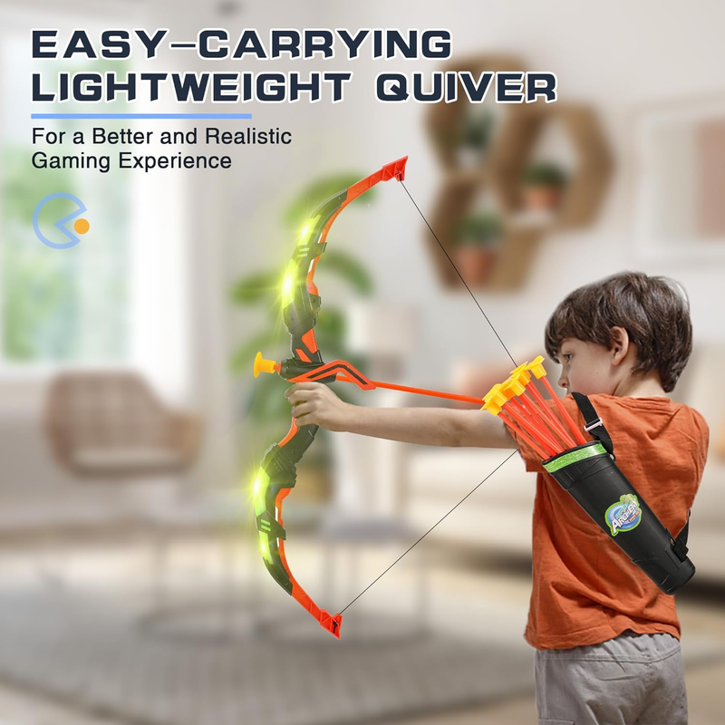 LED Bow and Arrow Set Kids 2 Pack Archery Toy 20 Suction Arrows Target3
