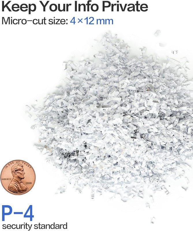 8 Sheet Micro Cut Paper Shredder P 4 High Security 4Gal Home Small Office3