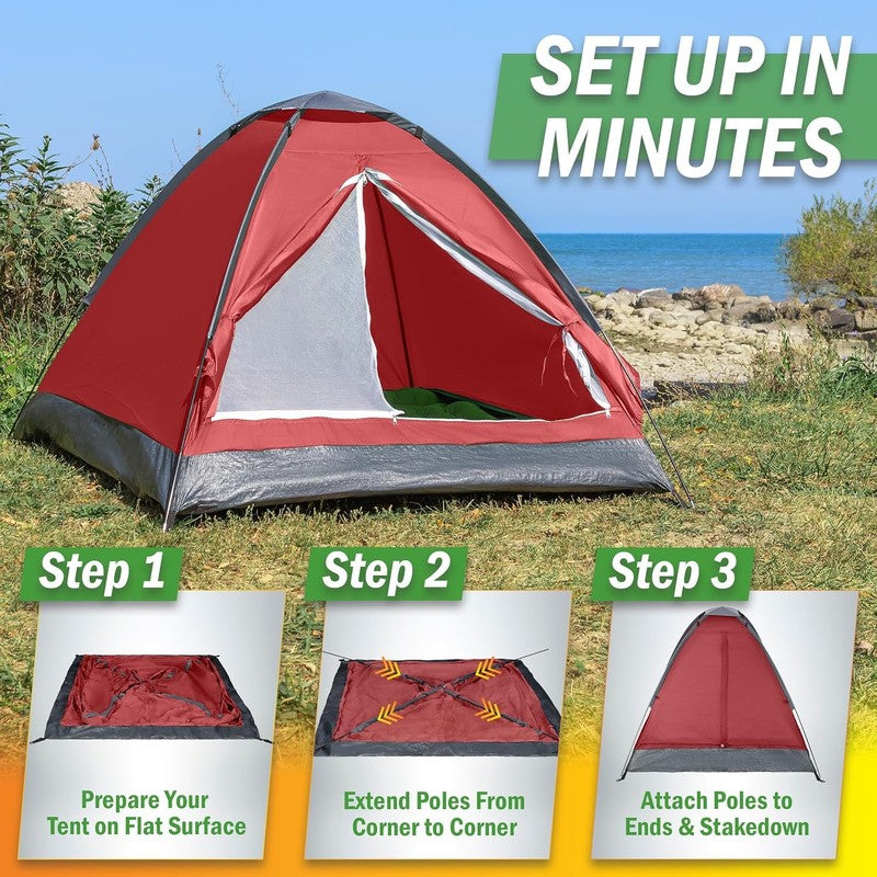 2 Person Camping Tent with Rain Fly and Carrying Bag   Lightweight Outdoor Pop u6