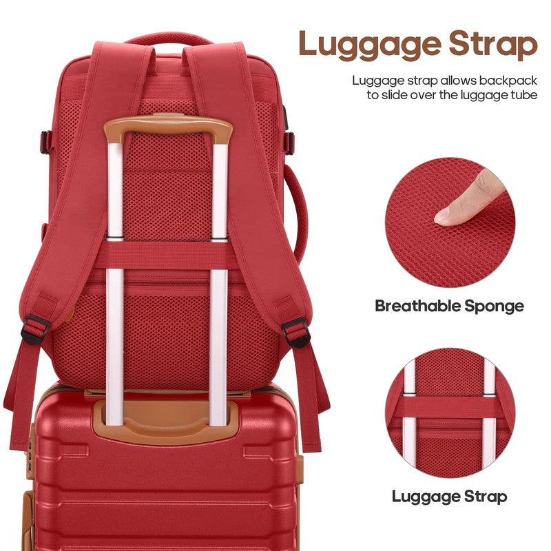 3 Piece Carry On Luggage Set Hardshell Spinner TSA Lock YKK Zipper Backpack Set5