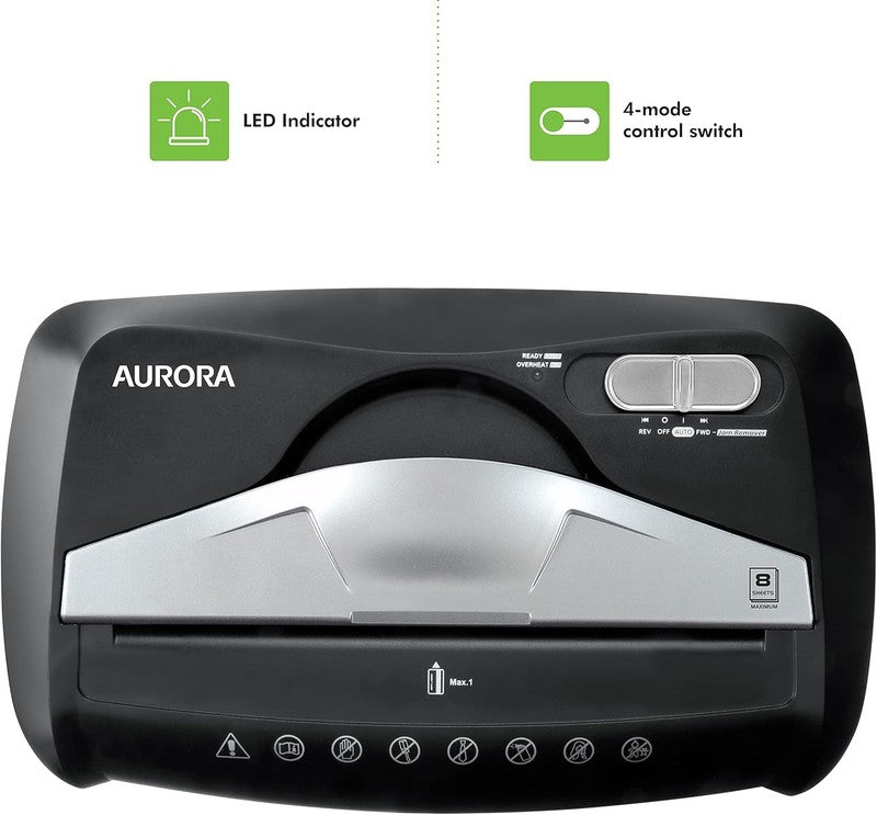 8 Sheet Cross Cut Paper & Credit Card Shredder P 4 High Security 3.7Gal Basket4