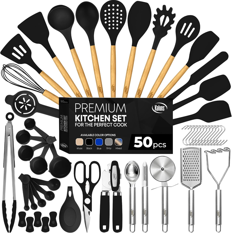 50 PCS Silicone Kitchen Utensils Set - Heat Resistant Non-Stick Cooking Tools10