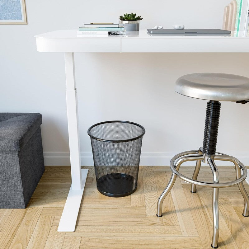 2-Pack 6 Gallon Steel Mesh Trash Cans, Black Round Wastebaskets for Home/Office3