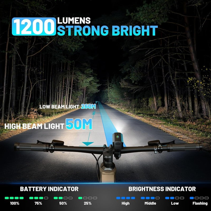 USB Rechargeable Bike Lights Set Front Headlight & Rear Taillight 4+5 Modes1