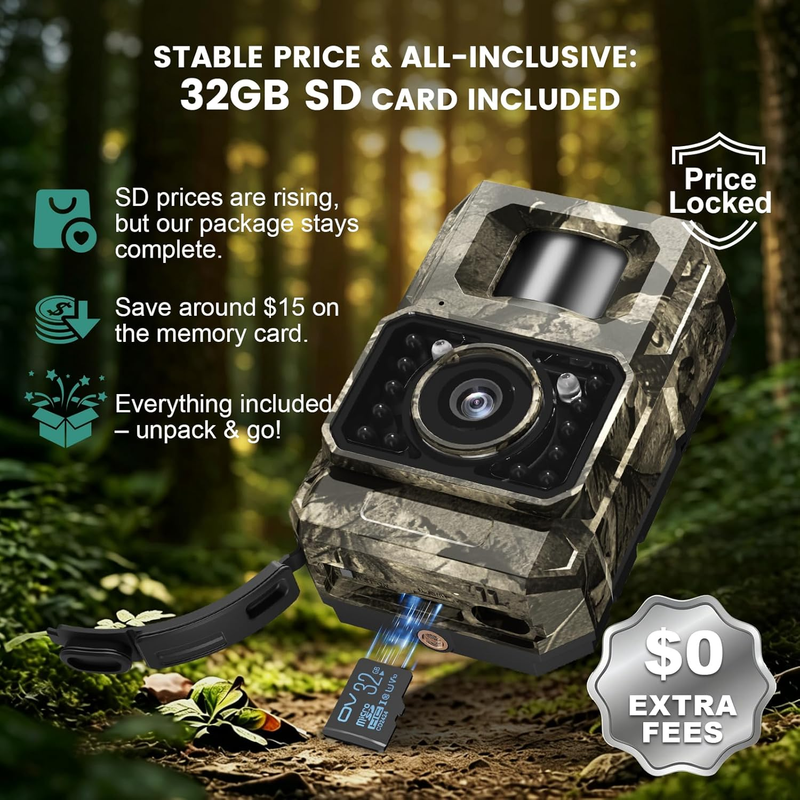 2 Pack Solar Trail Cameras 4K 64MP WiFi BT Night Vision IP66 Motion Cam3
