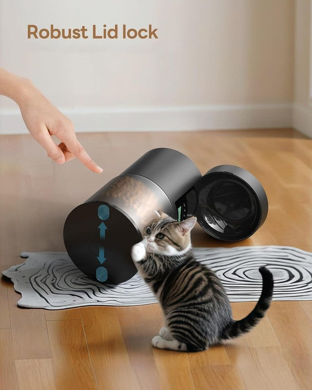 Automatic Cat Feeder 4L, Timed Food Dispenser with Voice Recorder for Small Dogs5